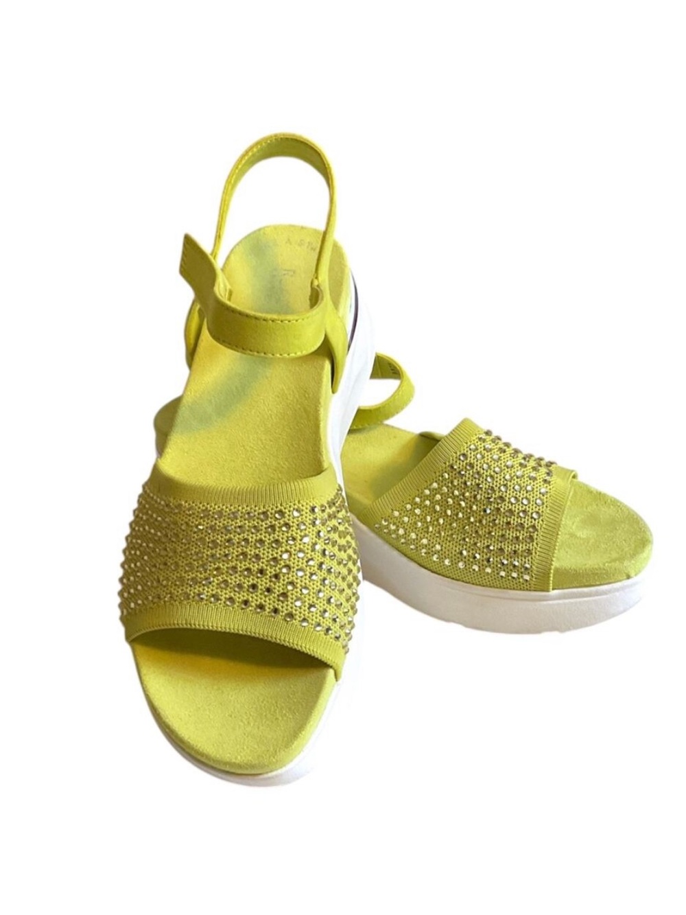 Kenneth Cole Reaction Hera Knit Jeweled Sport Sandal Lime 9M